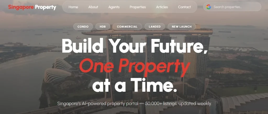 Singapore Property website screenshot